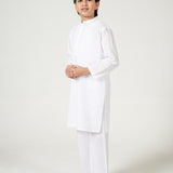 Boys White Kurta Trousers Set (MSKZBS-10)