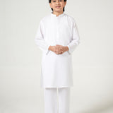 Boys White Kurta Trousers Set (MSKZBS-10)