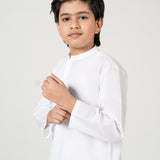 Boys White Kurta Trousers Set (MSKZBS-10)