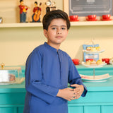 Boys Royal Blue Kurta Shalwar Set (MSKZBS-11A)