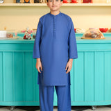 Boys Royal Blue Kurta Shalwar Set (MSKZBS-11A)