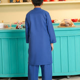 Boys Royal Blue Kurta Shalwar Set (MSKZBS-11A)