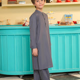Boys Grey Kurta Shalwar Set (MSKZBS-12A)