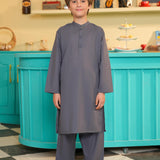 Boys Grey Kurta Shalwar Set (MSKZBS-12A)