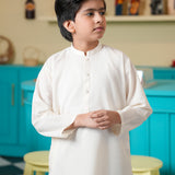 Boys Off-White Kurta Shalwar Set (MSKZBS-15A)