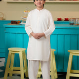 Boys Off-White Kurta Shalwar Set (MSKZBS-15A)