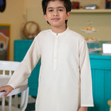 Boys Off-White Kurta Trousers Set (MSKZBS-15)