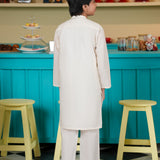 Boys Off-White Kurta Trousers Set (MSKZBS-15)