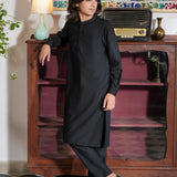 Boys Black Kurta Trousers (MSKZS-07)