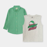 Boys Shirt And T-Shirt Set (MSSST-20)