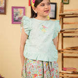 Embroidered Top With Skirt (DGWS2-02)