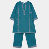 Embroidered Rangeen Kurti & Trouser (RGKS-52)