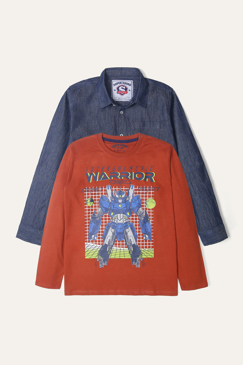 SHIRT & T-SHIRT SET PACK (SSBWST-84R)