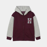 Contrast Sleeve Zipper Hood (SSGKH-56)