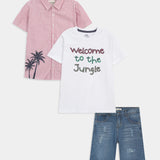 Shirt, T-Shirt And Short Set (SST-180)