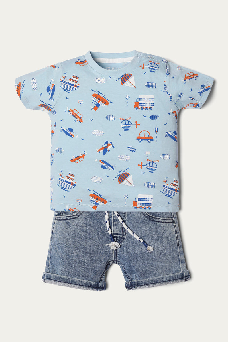 Graphic T-Shirt with Shorts (IDTS-074)
