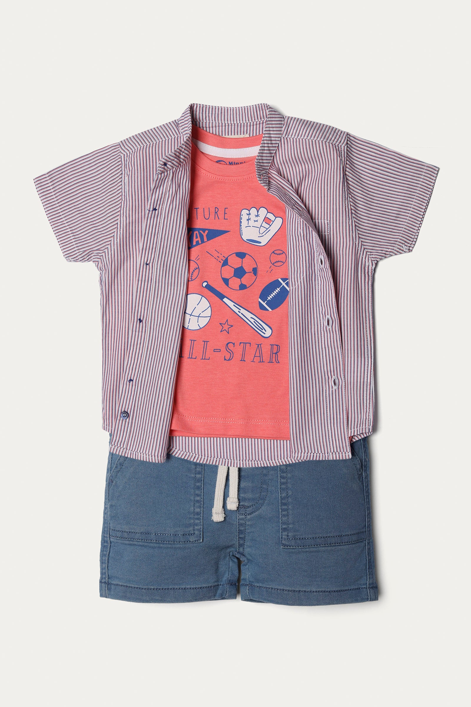 Graphic T-Shirt with Shorts and Shirt (IDTSS-031)