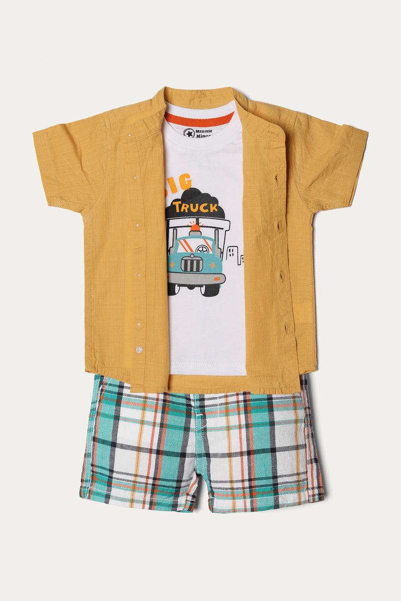 Graphic T-Shirt with Shorts and Shirt (ITTSS-029)