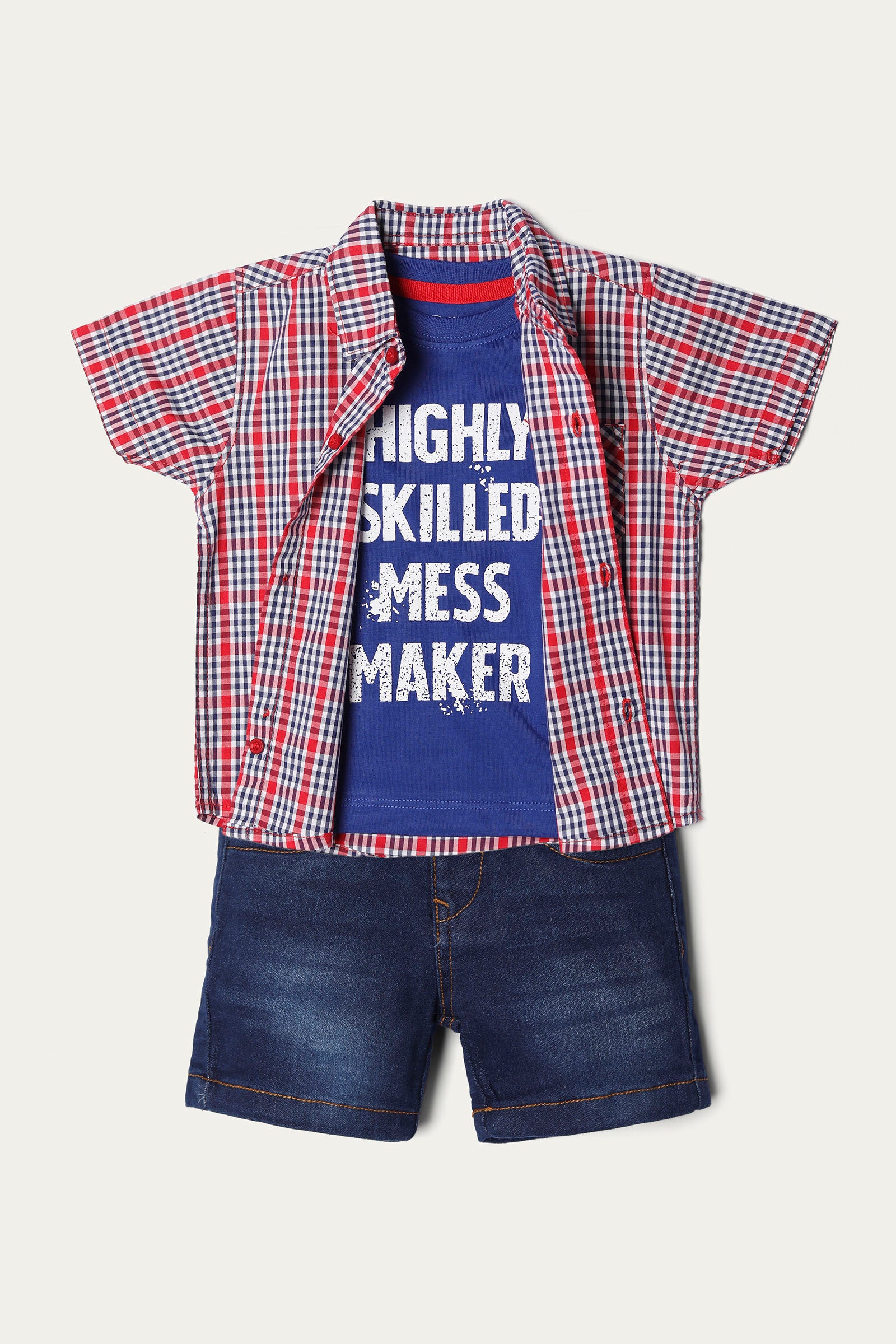 Graphic T-Shirt with Shorts and Shirt (IDTSS-030)