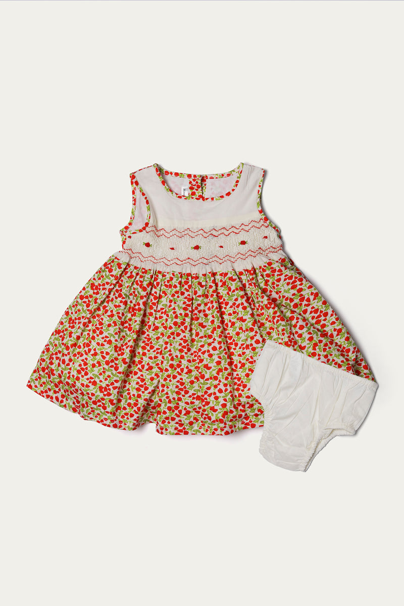 Hand Embroidered Frock with Diaper Cover (IFH-06)