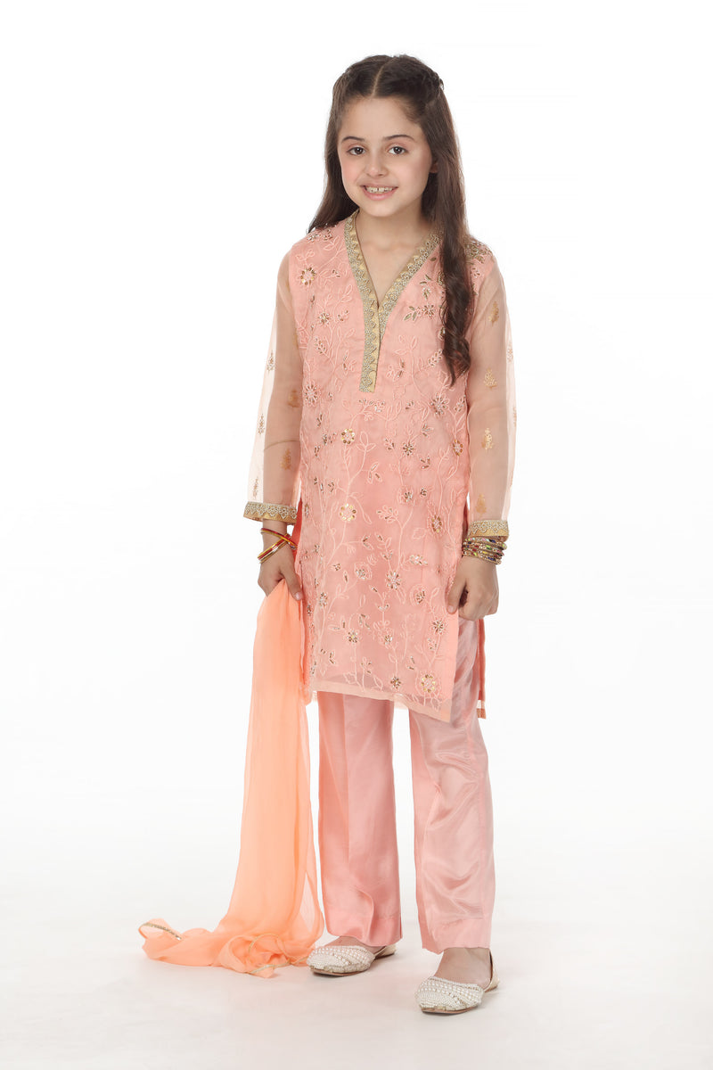 Embellished Kameez with Trousers & Dupatta (GPW-939)