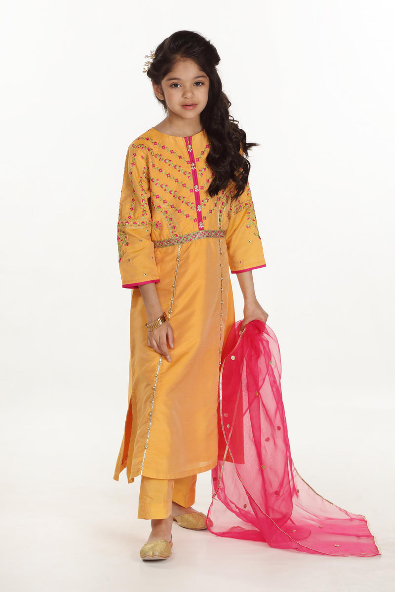 Embellished Kameez, Trousers & Dupatta (GPW-948)